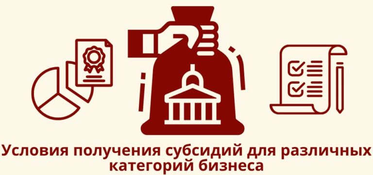 Условия получения субсидий для различных категорий бизнеса