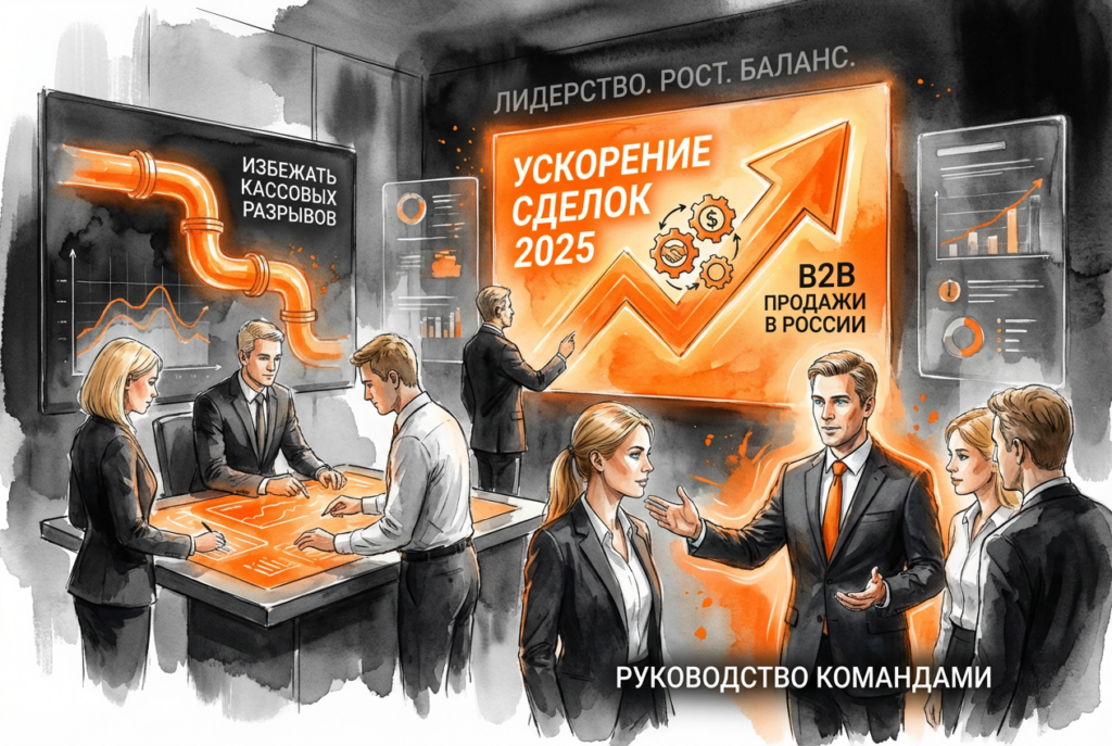 B2B-продажи 2025: как ускорить сделки, избежать кассовых разрывов и вывести отдел продаж в лидеры рынка России
